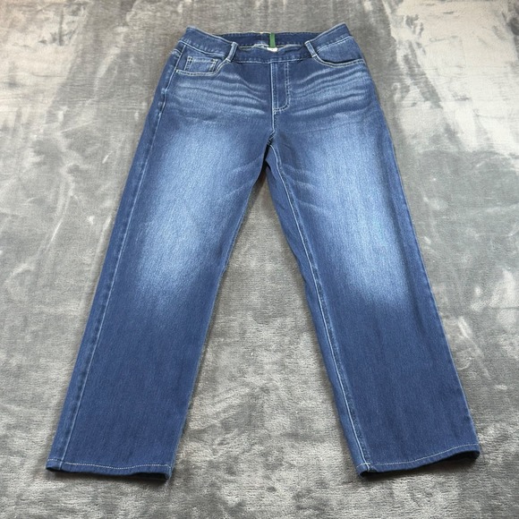 HALARA Denim - Halara Women Medium Wash Pull On Straight Leg Athleisure Jeans Size M Regular